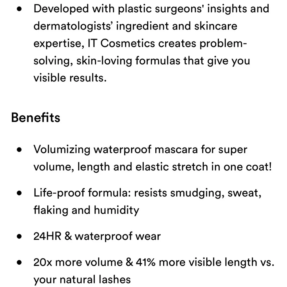 $7❤️‍🔥 It Cosmetics Superhero Volumizing Waterproof Mascara Mini 👁️🦸‍♂️ NEW